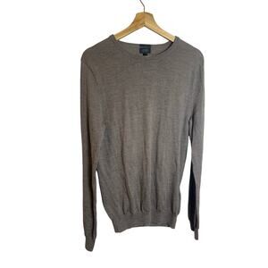 J Crew Men’s Merino Wool Slim Fit Gray Sweater Soft Sz M
